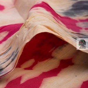 10 Yard Indian Hand Block Tie-Dye Pure Cotton Running Fabric Red Brown Fabric - Picture 1 of 2