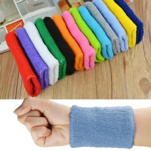 Sport Gym Yoga Wristband Cotton Arm Band Unisex Sweat Band Sweatband Basketball - Picture 1 of 17