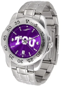 TCU Texas Christian Horned Frogs Men Steel Sport AnoChrome Watch - Picture 1 of 1