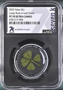 7K Metals Lucky Buck Series NGC PF70 .5 oz .999 Silver Coin Mintage Only 2023! - Picture 1 of 3