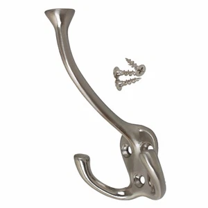 GlideRite Large Robe/Coat/Hat Wall Hook Satin Nickel - 7011-SN-1 - Picture 1 of 3