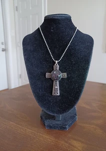 Collar Cruz Botón A Presión 18mm con Dije - Imagen 1 de 3