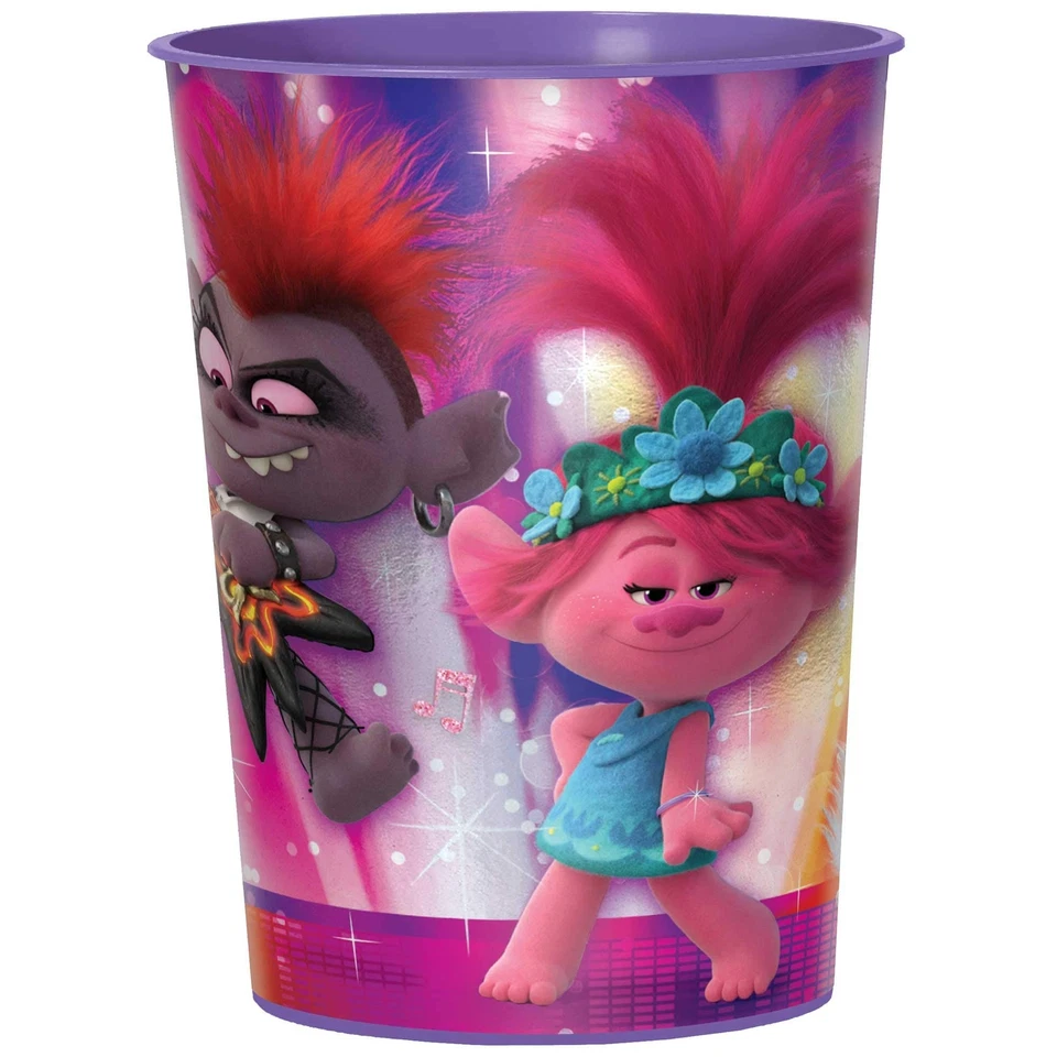 Favor plástico metálico amscan Trolls World Tour Design 16 oz multicolor 4 piezas Foto 1 de 1
