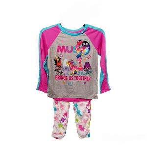 Trolls 2-PC Girls 7-8 Colorful Pajama Set Pants & Long Sleeve Shirt - Picture 1 of 4