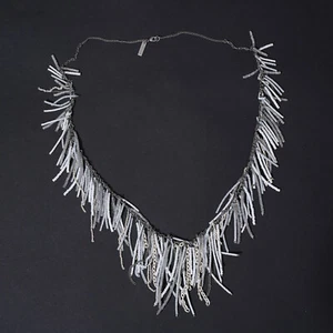 All Saints Necklace Womens White Chains Beads Vintage Charm Bohemian Industrial - Picture 1 of 19