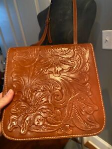 Patricia Nash brown flower crossbody bag purse
