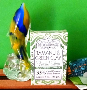 SHEA TERRA ORGANICS TAMANU-ÖL UND GRÜNE TONSEIFE * 4-UNZEN-STÜCK * BRANDNEU - Bild 1 von 12