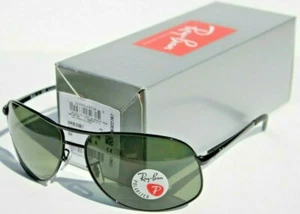 RAY-BAN RB3387 POLARIZED Sunglasses 002/9A N64 Gunmetal/Green Gray NEW Aviator - Picture 1 of 6