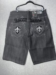 Vintage NEW Raw Blue Jean Shorts Jorts Baggy Long Y2K Grunge JNCO Style Size 44 - Picture 1 of 9