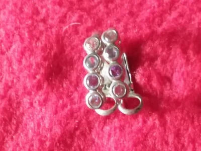 Orecchini in argento leggermente pendenti con pietre dure colorate - Immagine 1 di 4