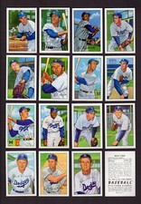 1952 Bowman Gum BROOKLYN DODGERS Team Reprint Set ~ ALL 16 cards: SNIDER~CAMPY++
