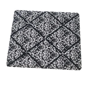 Damask French Memo, Bulletin, Vision, Photo, Note Board  Black & White Fabric - Picture 1 of 4
