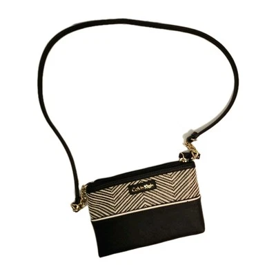 Calvin Klein Crossbody Bag Black & White Chevron Print Small Purse  - Image 1 of 4