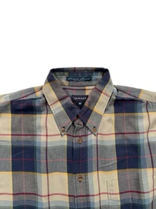 Gant Men’s Multicoloured Fox Hunt Flannel Casual Fit Check Shirt - Size Medium - Picture 1 of 10