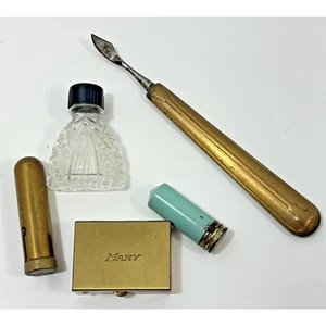 5 botellas de perfume vintage de metal para decoración de tocador de baño lápiz labial Mary Nail - Imagen 1 de 10