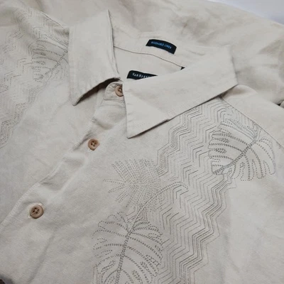 Van Heusen Studio Linen Blend Tropical Short Sleeve Button Up Shirt Mens Sz XL - Image 1 of 4