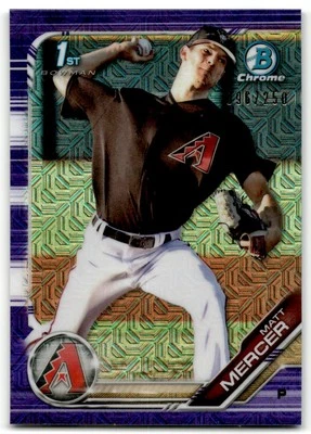 2019 Bowman #BCP-120 Matt Mercer /250 Chrome Mojo Refractor Purple - Image 1 of 2