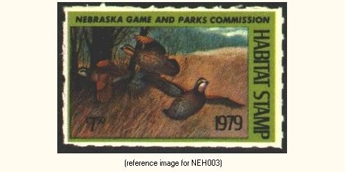 HALFPRICEHUNT Nebraska Habitat 1979 $7.50 quail - Image 1 of 1