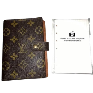 Louis Vuitton Monogram Agenda MM Day Planner Cover Brown 6 Prongs - Picture 1 of 11