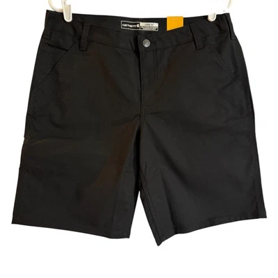 Pantalones Cortos Carhartt Mujer Resistentes Flexibles Calce Suelto 10" Entrepierna Negro Lona Talla 12 Nuevos con Etiquetas Foto 1 de 4