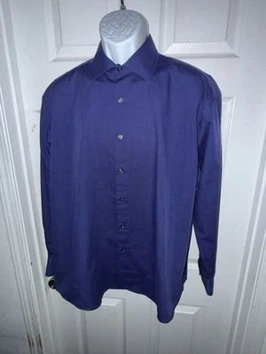 Camisa de vestir de colección Yves Saint Laurent abotonada púrpura profundo grande 16,5 34-35 M Foto 1 de 4
