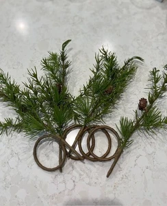 NEW 4 EVERGREEN STEM NAPKIN RINGS - Picture 1 of 2