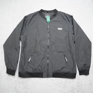 LL Bean Bomber Damen XL schwarz Varsity durchgehender Reißverschluss wasserdicht Freizeit neu mit Etikett $ 79 UVP - Bild 1 von 12