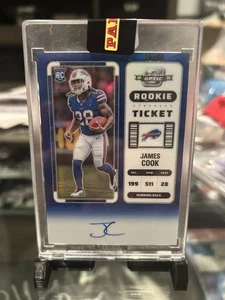 2022 Contenders Optic James Cook Rookie Ticket Auto #123 Blue Prizm #/75 Sealed - Picture 1 of 4