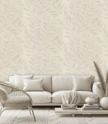 Harlequin UK Wallpaper 2 Rolls #111660 Chaconia Shimmer Leaf Pattern White New - image 1 of 4