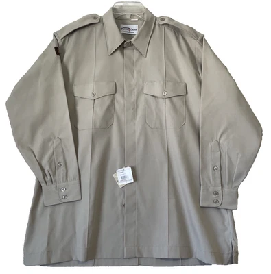 AS-IS NWT Flying Cross Uniform Shirt Men Sz 17.0 32/33 Beige Deluxe Tactical - Image 1 of 4
