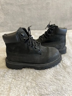 Bota Timberland Criança 9M Preta 6 Polegadas Premium Couro Impermeável Nubuck 12807 - Imagem 1 de 4