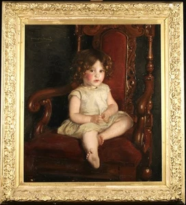 HARRINGTON MANN (1864-1937) RIESIGES SIGNIERTES ENGLISCHES PORTRAIT ÖL LEINWAND - JUNGES MÄDCHEN - Bild 1 von 14