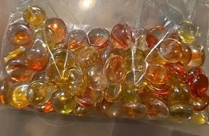 flat glass decorative stones Clear yellow orange 10 Oz Crafts Decor - Picture 1 of 3