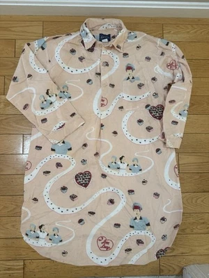 Pijama feminino Nick & Nora S/M flanela camisa de dormir rosa estampa I Love Lucy - Imagem 1 de 4