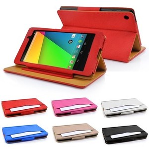 Google Nexus 7 II (2nd Generation) Tan leather Wallet Smart Flip Case Cover