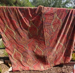 POTTERY BARN MIRA RED PAISLEY FULL/QUEEN DUVET 100% Cotton - Imagen 1 de 11
