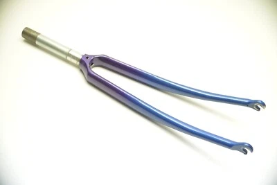 EPOXY BONDED PURPLE BLUE RACE BICYCLE 700c WHEEL 1" THREADED FORK 148 MM STEERER - Image 1 of 4