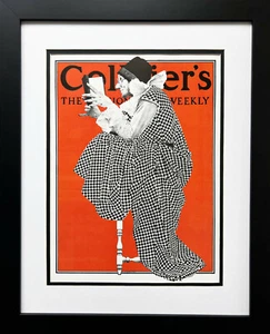 Maxfield Parrish "The Book Lover" NEW CUSTOM FRAMED Collier's Magazine Cover ART - Picture 1 of 3