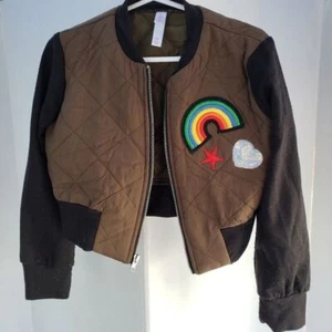 Xhilaration Girls Bomber Jacket Rainbow Heart Star Size XS - Picture 1 of 8
