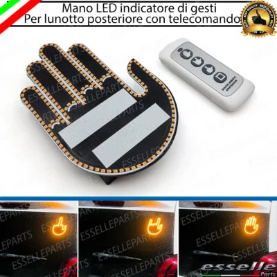 MANO LED GESTI CORNA DITO MEDIO MANO SAAB 9_3 MK2 CON TELECOMANDO - Immagine 1 di 4