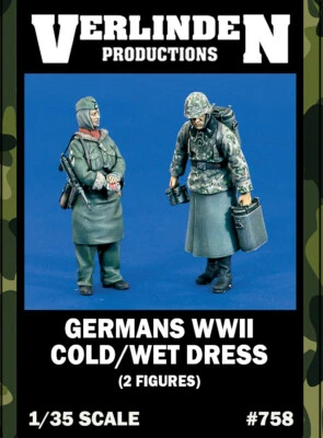 1/35 WWII Germans Cold/Wet Dress (2 Figures/Set) VERLINDEN #758 - Image 1 of 2