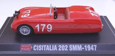 EDICOLA scala 1/43 Cisitalia 202 SMM-1947 #179 die-cast 1000 Miglia con basetta - Immagine 1 di 4