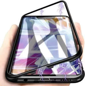 For HUAWEI P30 PRO MAGNETIC CASE METAL BUMPER BACK TEMPERED GLASS SHOCKPROOF - Picture 1 of 8
