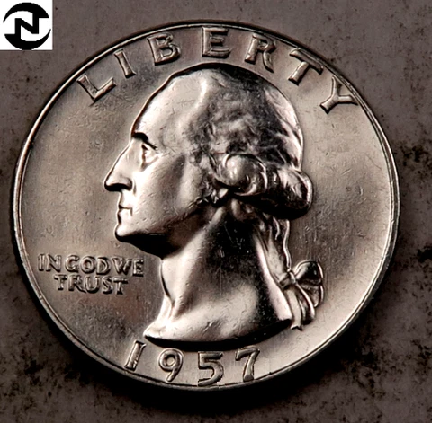 1957 Type B Washington Silver Quarter ~ Almost Uncirculated (AU) ~ TYB ~ 1 Coin Cover
