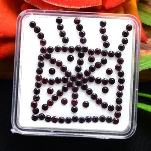 100 Pcs Natural Mozambique Garnet 2mm Round Cut Untreated Loose Gemstones Lot - Picture 1 of 5
