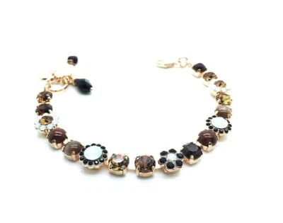 Mariana Bracelet Red Obsidian & Swarowski Crystal Flower My Treasures Coll. - Image 1 of 3