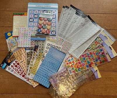 Huge Lot 46 Pack Alphabet Letters Numbers Symbols Fonts Styles Stickers Crafts J - Image 1 of 4