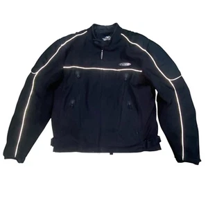 Harley Davidson Jacket Men X-Large Black FXRG Motorcycle Padded Full Zip, Liner - Picture 1 of 9