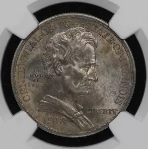 1918 Lincoln Commemorative Silver Half Dollar MS-64 Nicely Toned - Picture 1 of 14