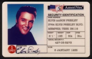 1U Elvis Presley Identification Security Card ID SPECIMEN Telefonkarte - Bild 1 von 2